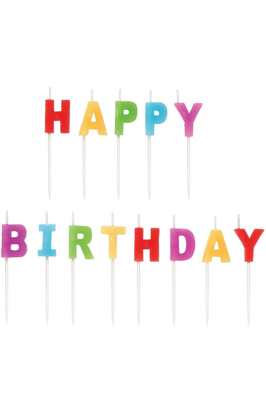 Wilton Happy Birthday 3 in High Candle Pick Set; image 2 of 2