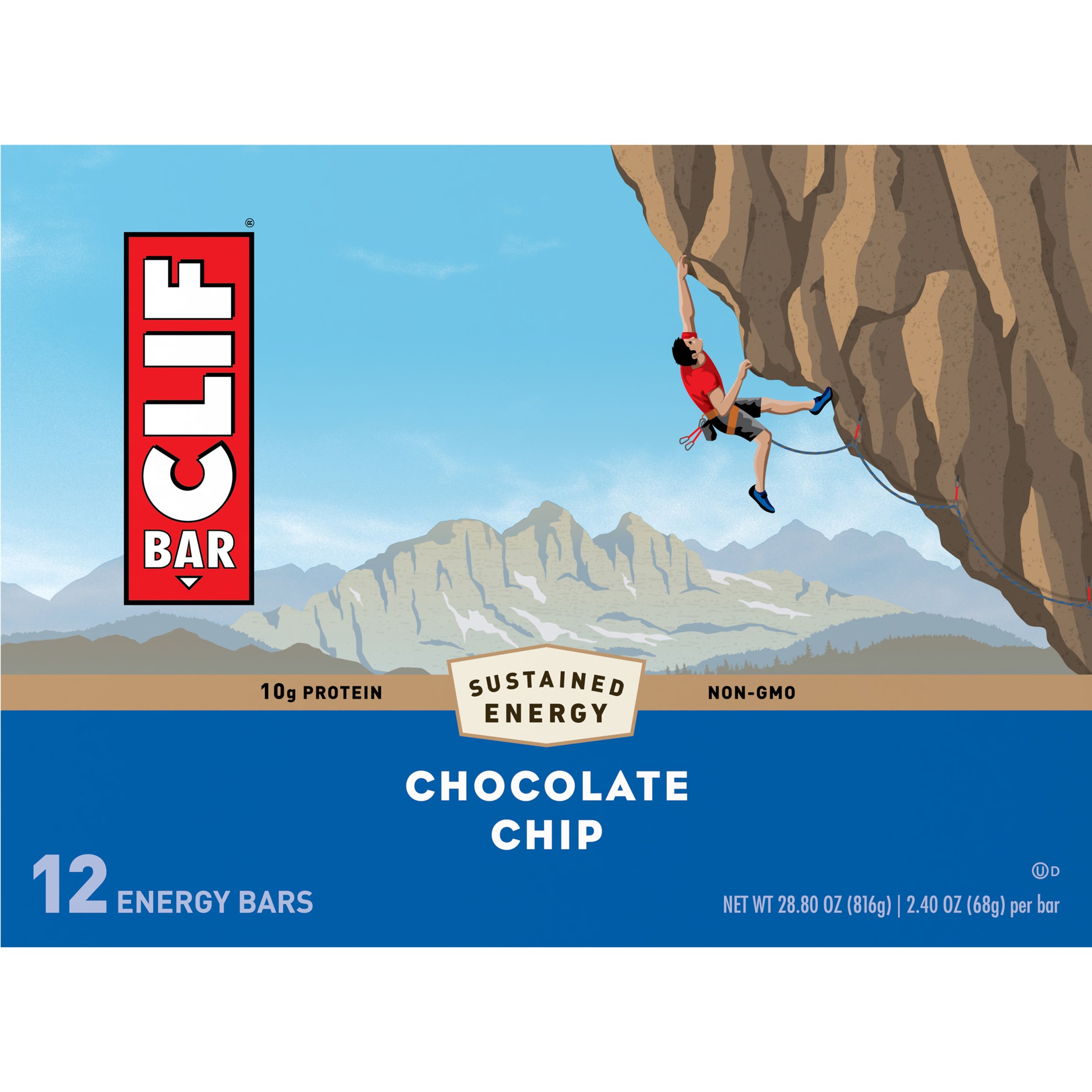 Clif Bar 10g Protein Energy Bars Chocolate Chip Shop Granola