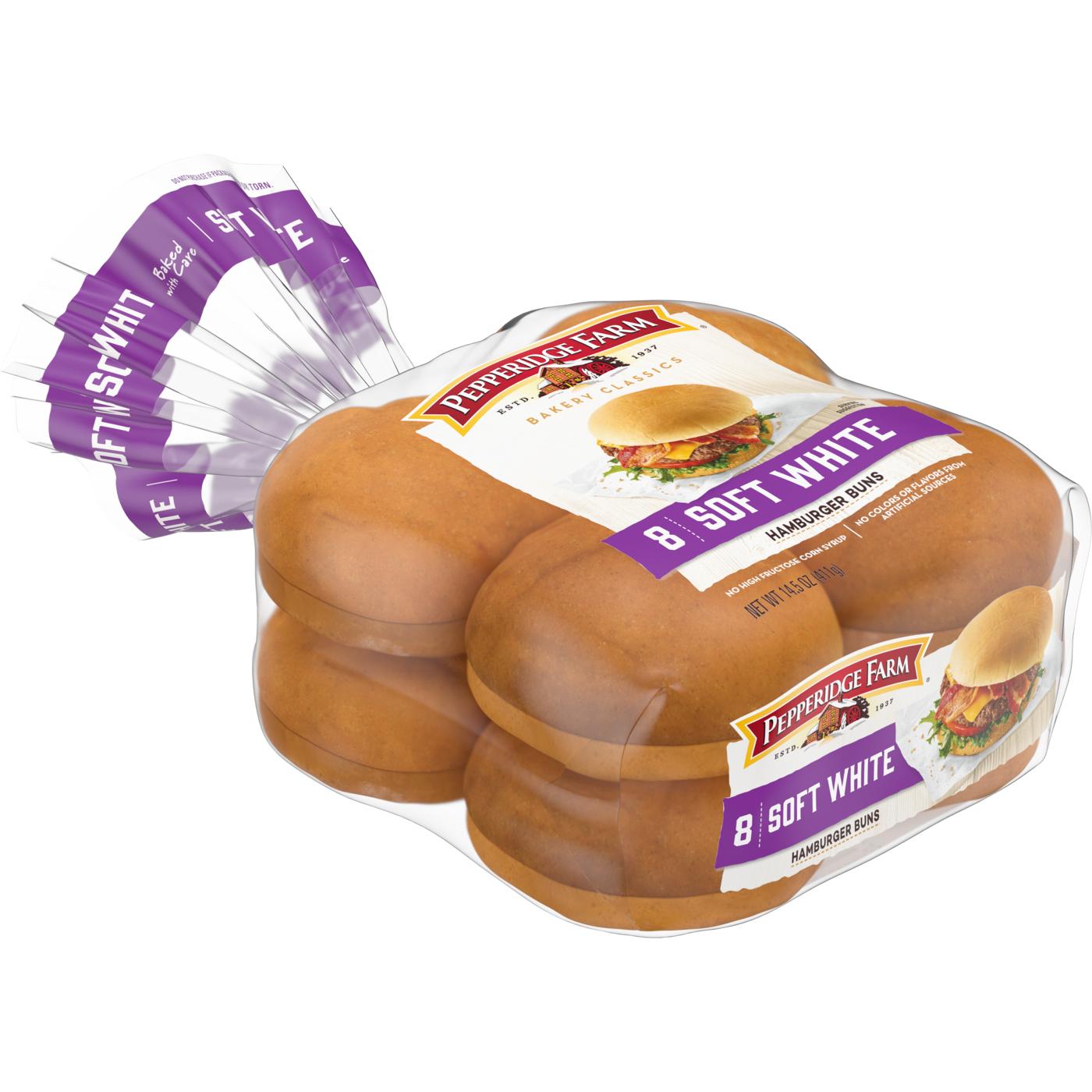 Pepperidge Farm Soft White Hamburger Buns; image 4 of 9