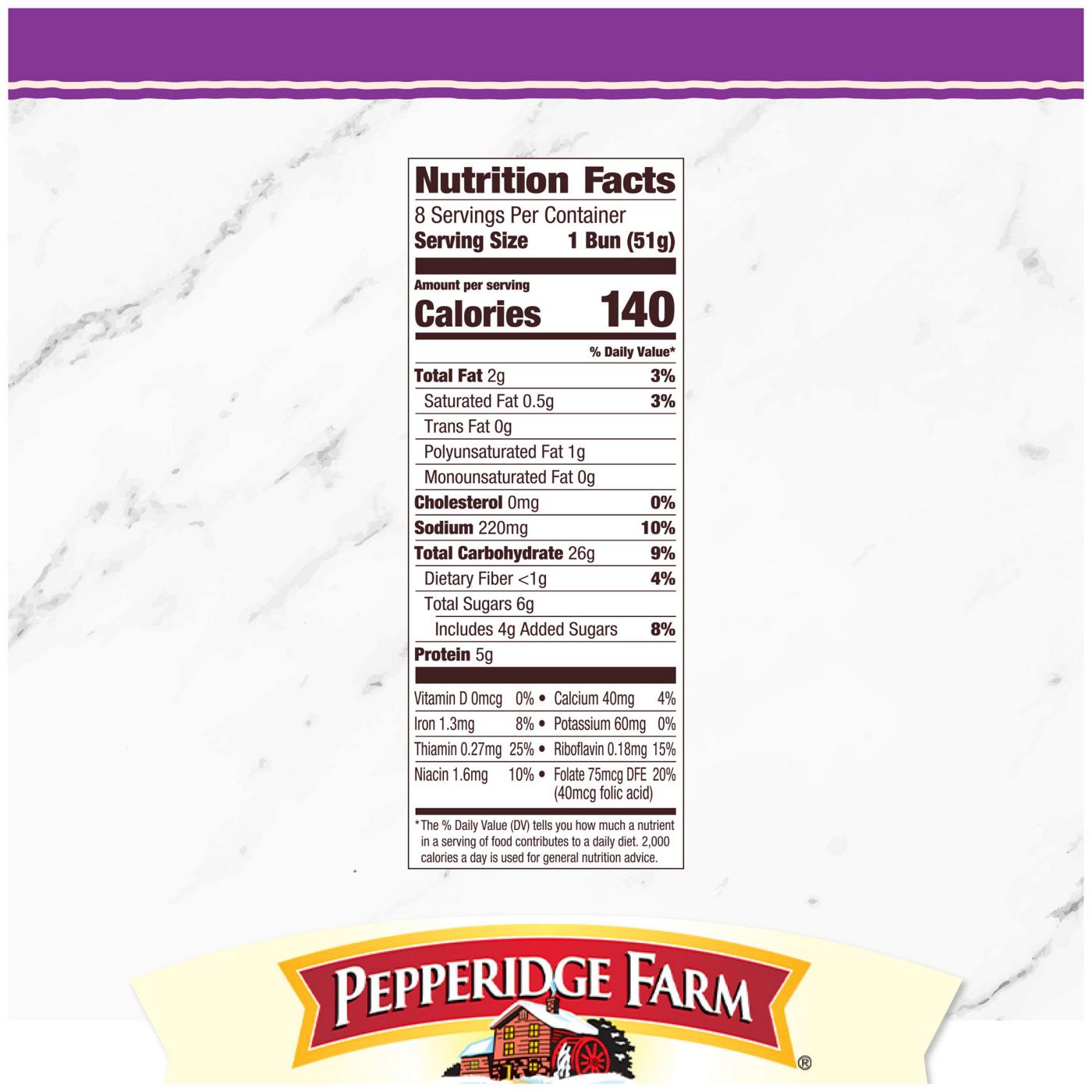 Pepperidge Farm Soft White Hamburger Buns; image 9 of 9