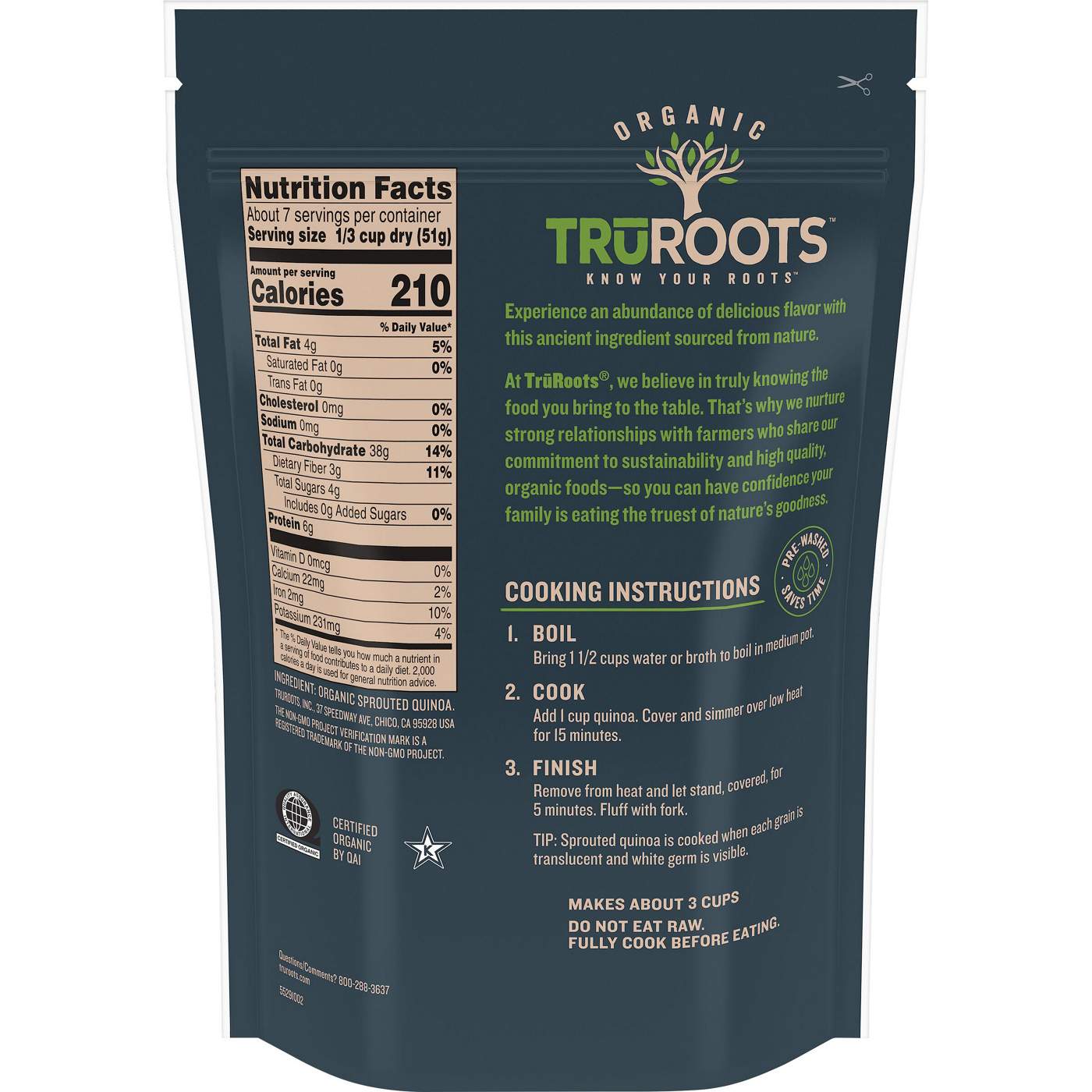 TruRoots Organic Whole Grain Sprouted Quinoa; image 3 of 3
