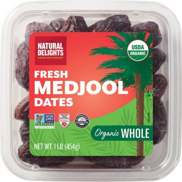 Natural Delights Fresh Organic Whole Medjool Dates, 1 lb