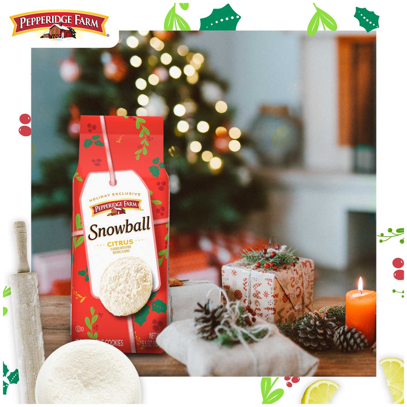 Pepperidge Farm Snowball Citrus Flavored Cookies; image 8 of 8