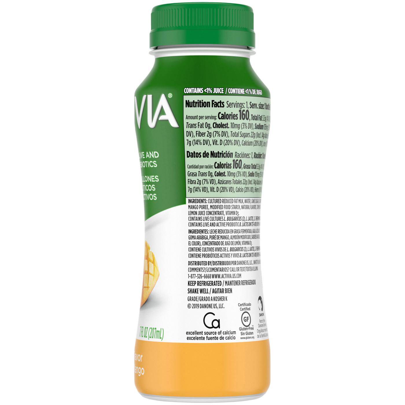 Activia Probiotic Mango Yogurt Drink; image 7 of 8