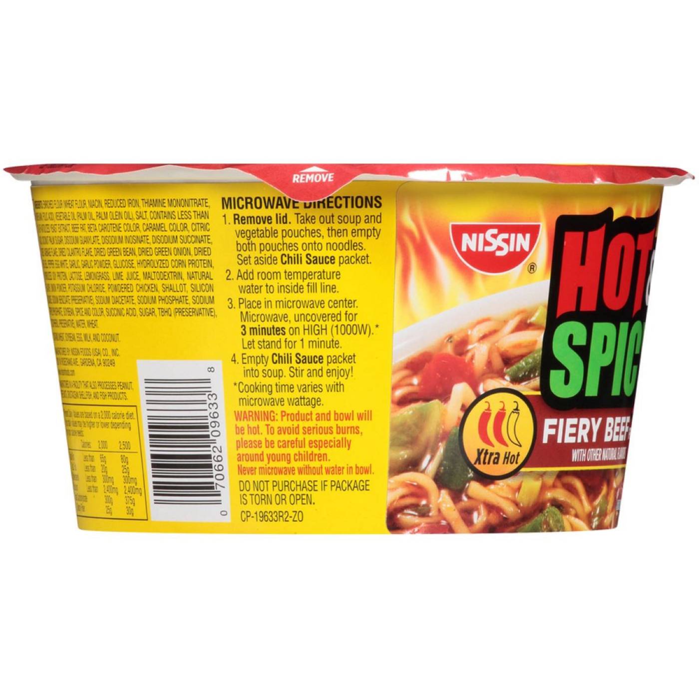 Nissin Hot & Fiery Beef Flavor Ramen Noodle Soup; image 5 of 6