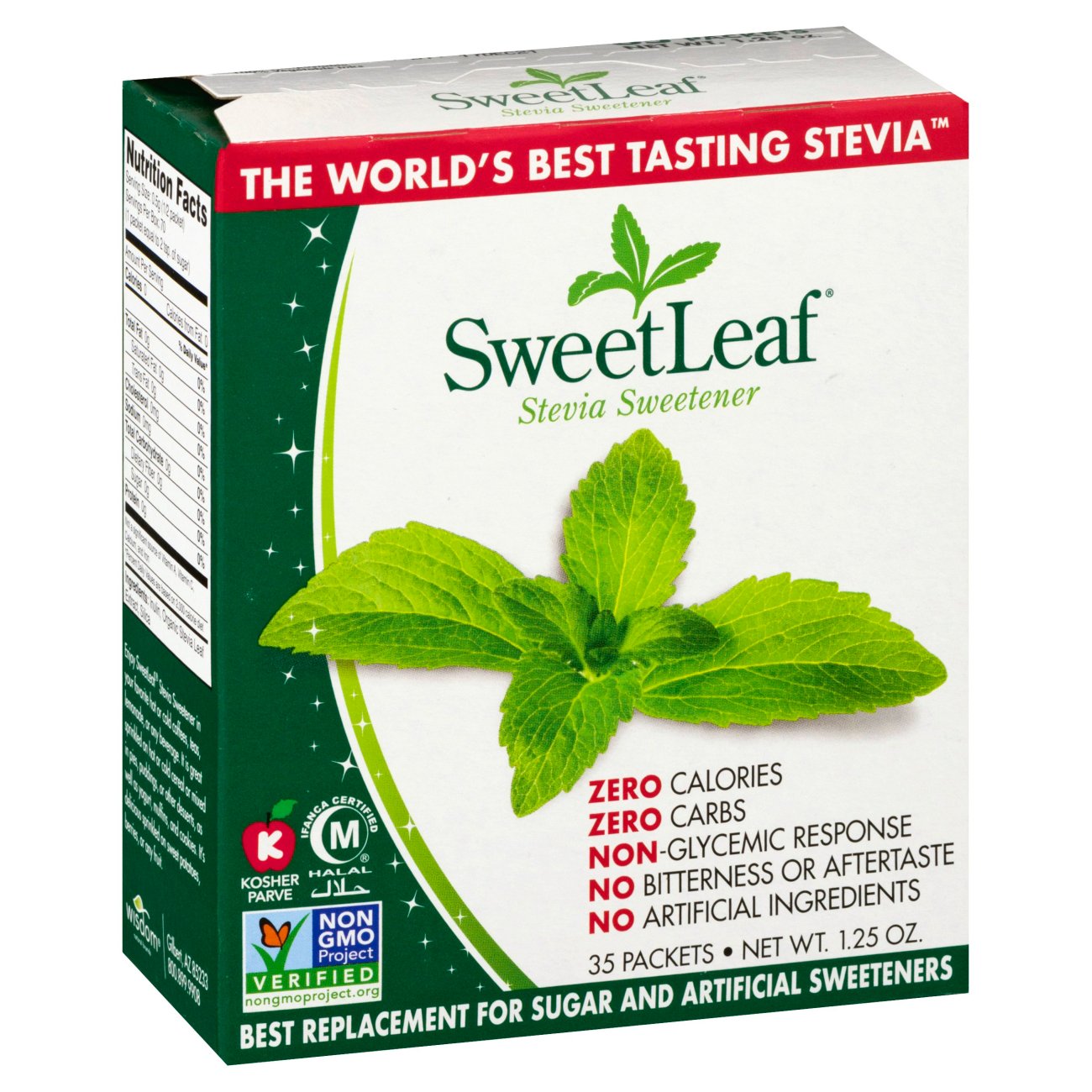 SweetLeaf 100 Natural Stevia Sweetener Packets Shop Sugar