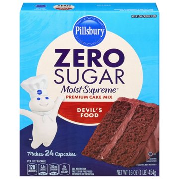 Pillsbury Zero Sugar Moist Supreme Devil's Food Cake Mix, 16 oz