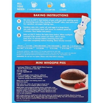 Pillsbury Zero Sugar Moist Supreme Devil's Food Cake Mix, 16 oz