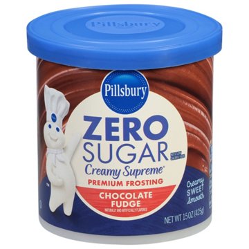 Pillsbury Zero Sugar Creamy Supreme Chocolate Fudge Frosting, 15 oz