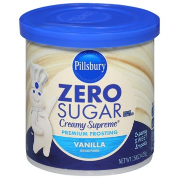 Pillsbury Zero Sugar Creamy Supreme Vanilla Frosting, 15 oz