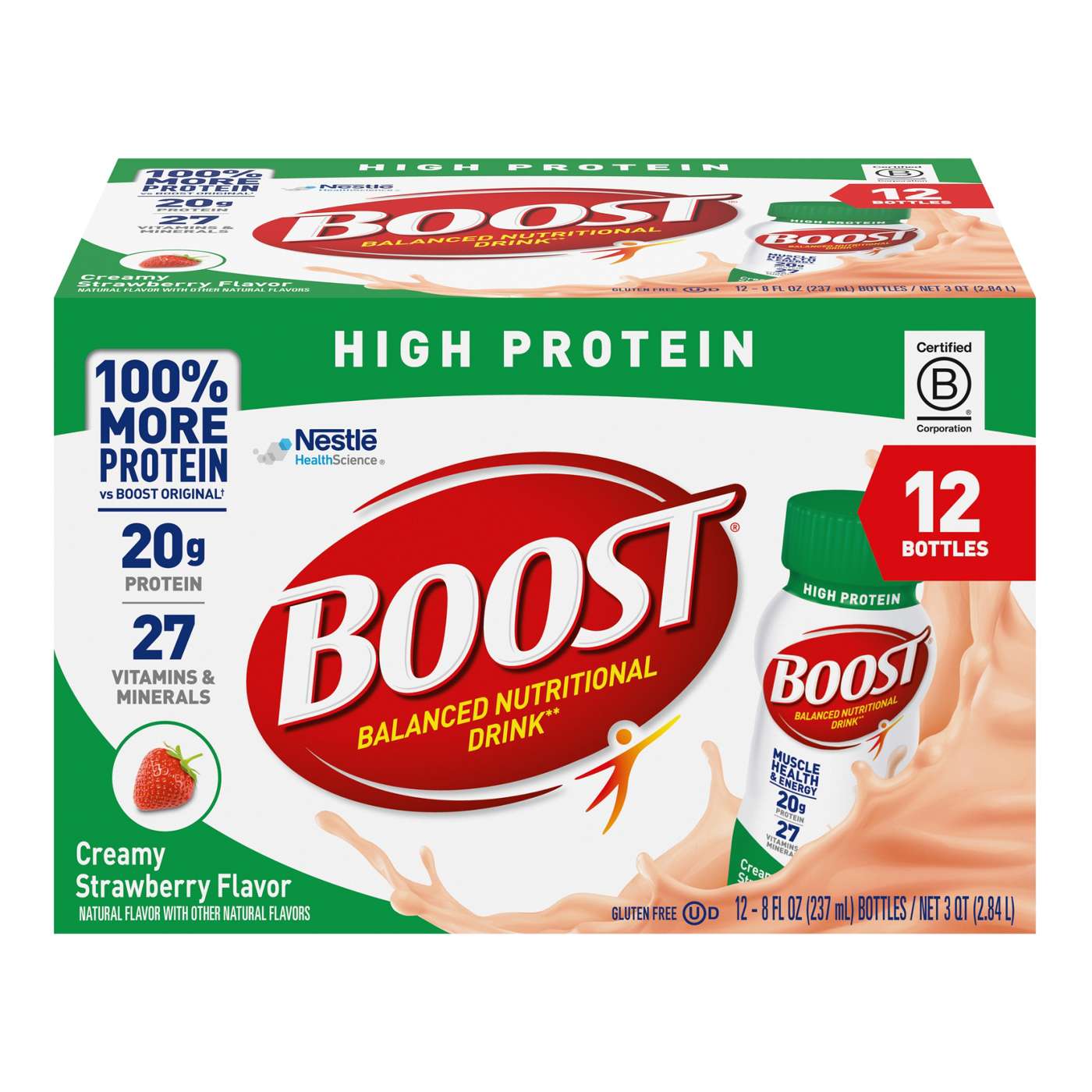 BOOST High Protein Nutritional Drink - Creamy Strawberry, 12 pk; image 1 of 2