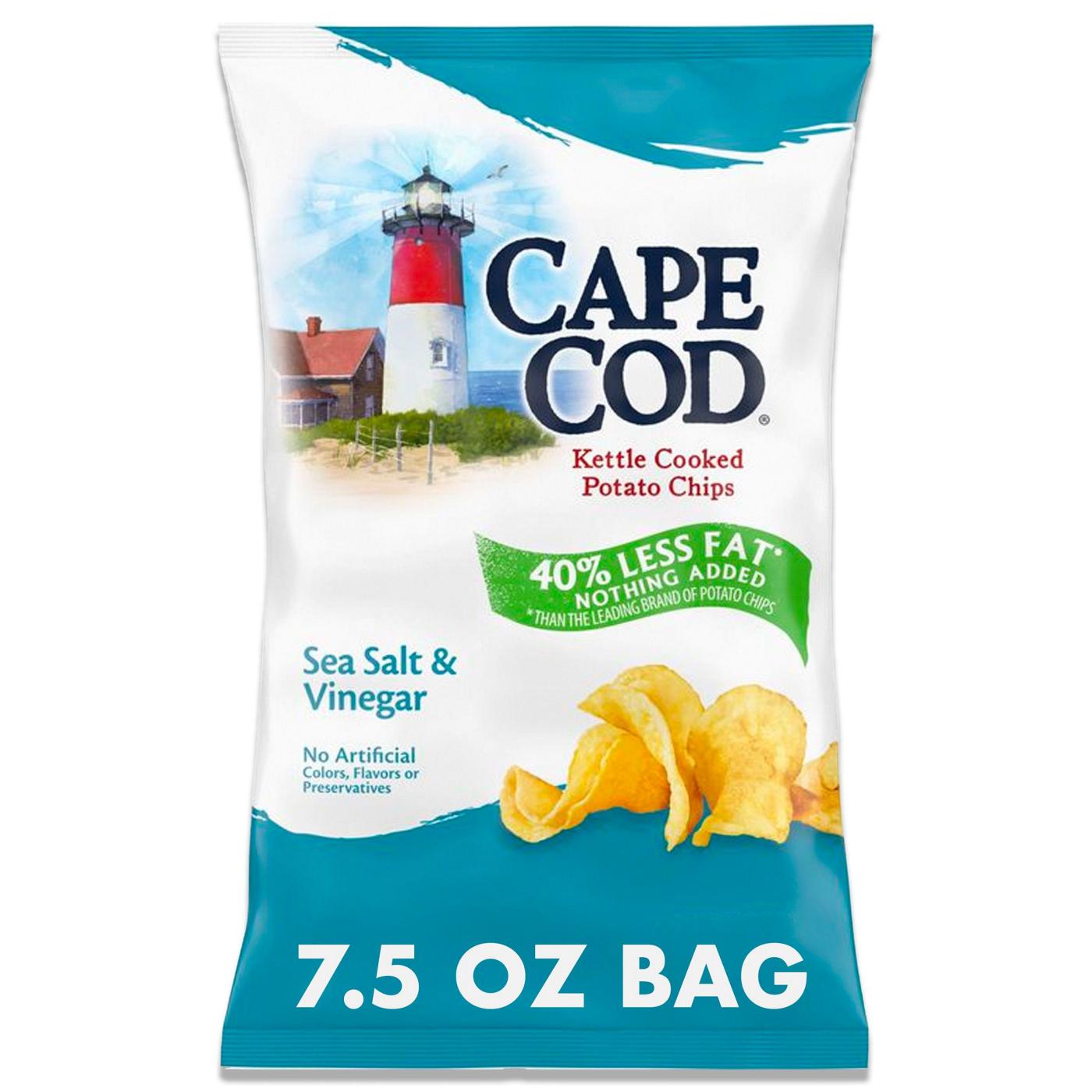 Cape Cod Less Fat Sea Salt & Vinegar Kettle Cooked Chips; image 1 of 10