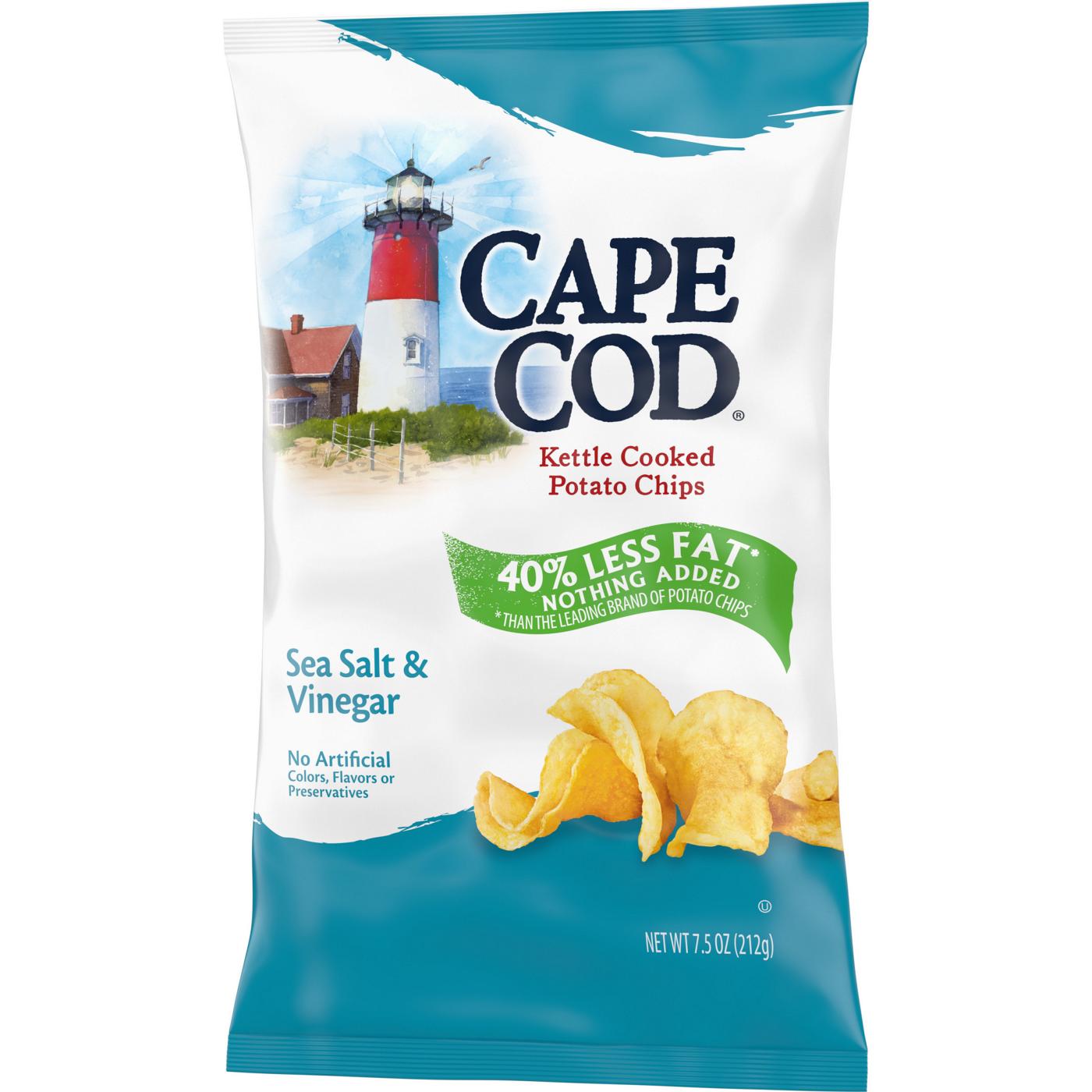 Cape Cod Less Fat Sea Salt & Vinegar Kettle Cooked Chips; image 5 of 10