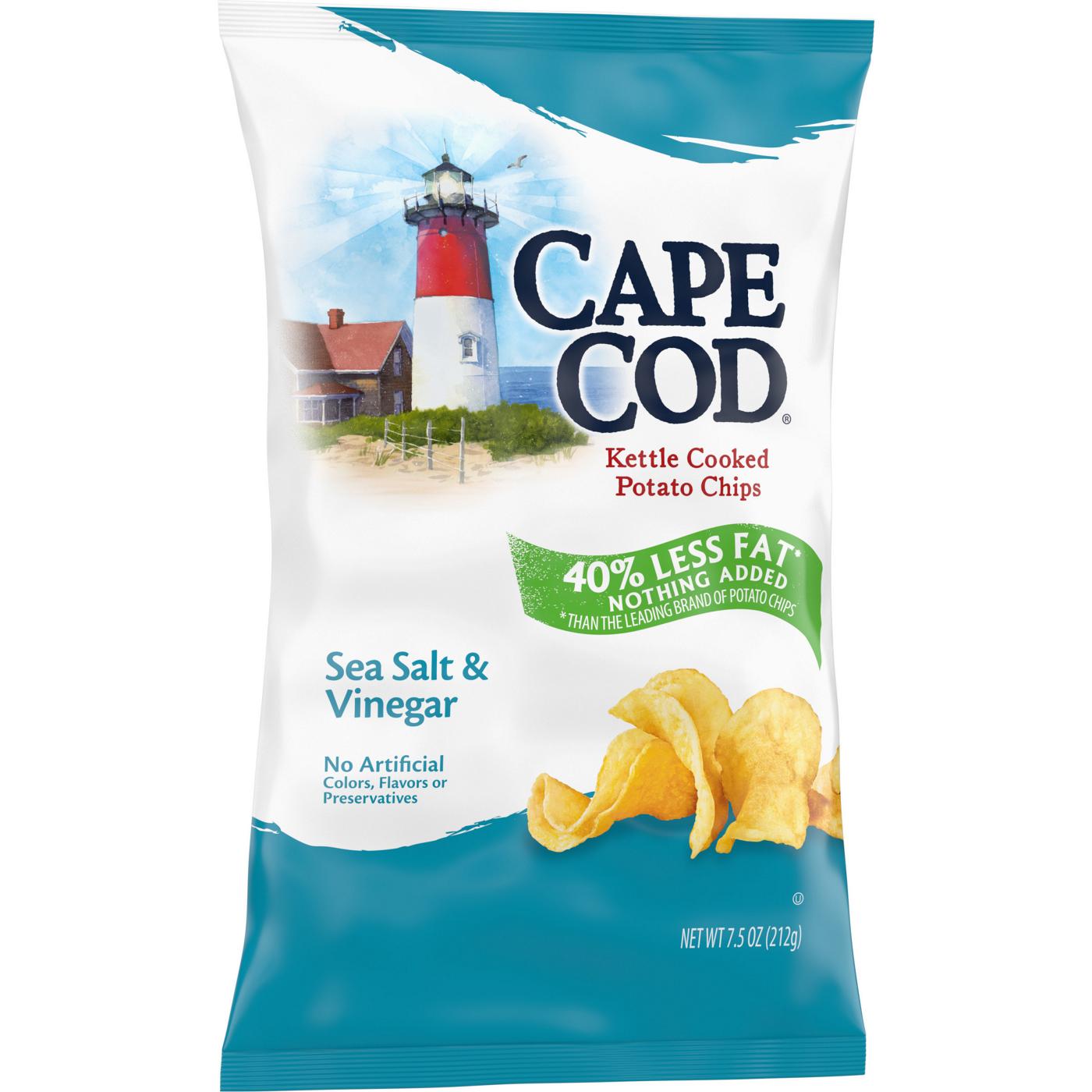 Cape Cod Less Fat Sea Salt & Vinegar Kettle Cooked Chips; image 9 of 10