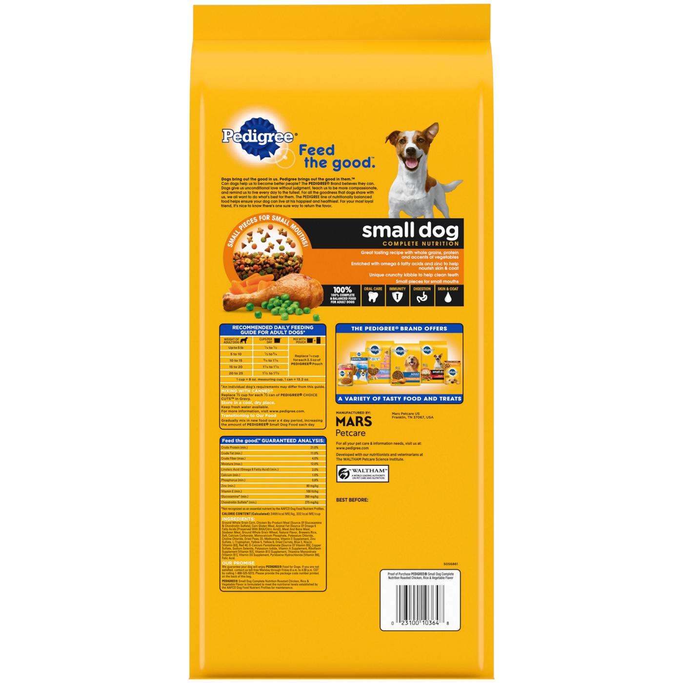 Pedigree Small Dog Complete Nutrition Roasted Chicken Rice & Vegetable Dry Dog Food; image 2 of 3