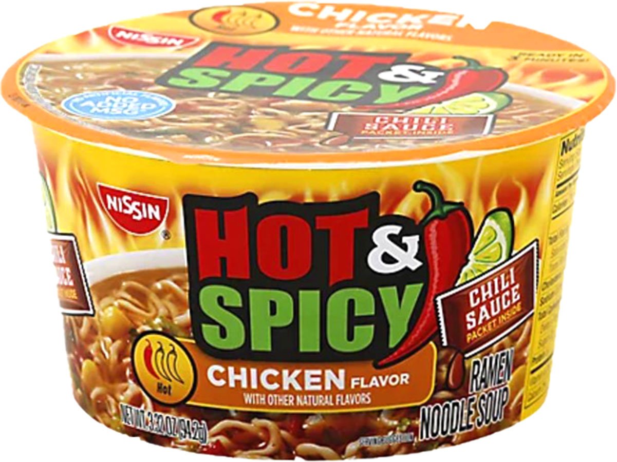 Nissin Hot & Spicy Chicken Noodles Bowl Shop Soups & chili at HEB