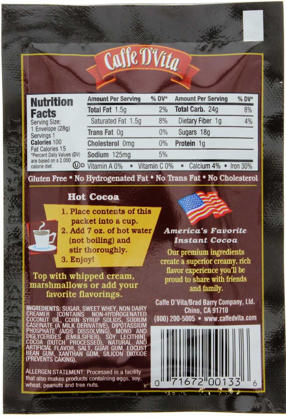 Caffe D'Vita Hot Cocoa Envelope; image 2 of 2