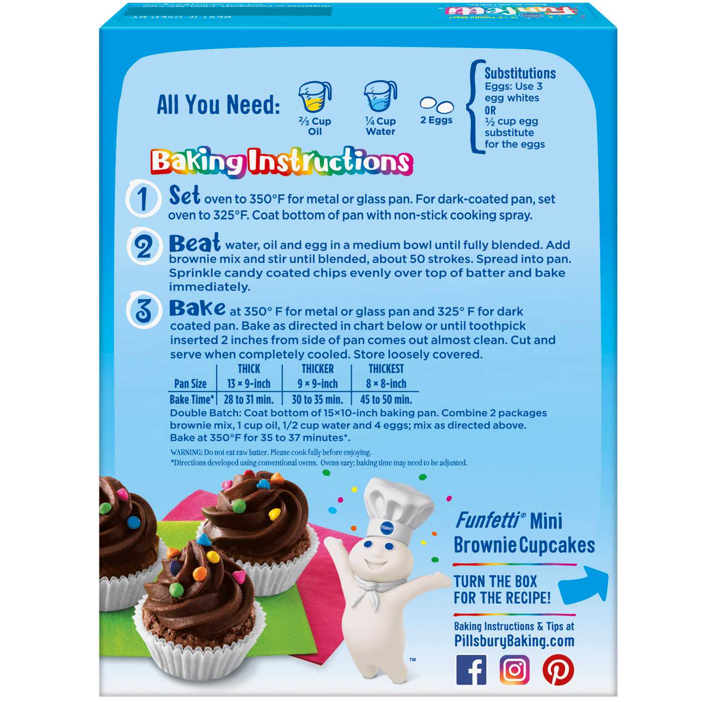 Pillsbury Funfetti Chocolate Fudge Brownie Mix with Candy Coated Chips; image 2 of 6