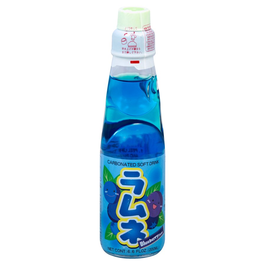 Daiei Ramune Carbonated Soft Drink - Blueberry, 6.6 oz