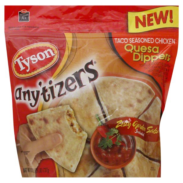 Tyson Any'tizers Taco Seasoned Chicken Quesa Dippers With Zesty Garden