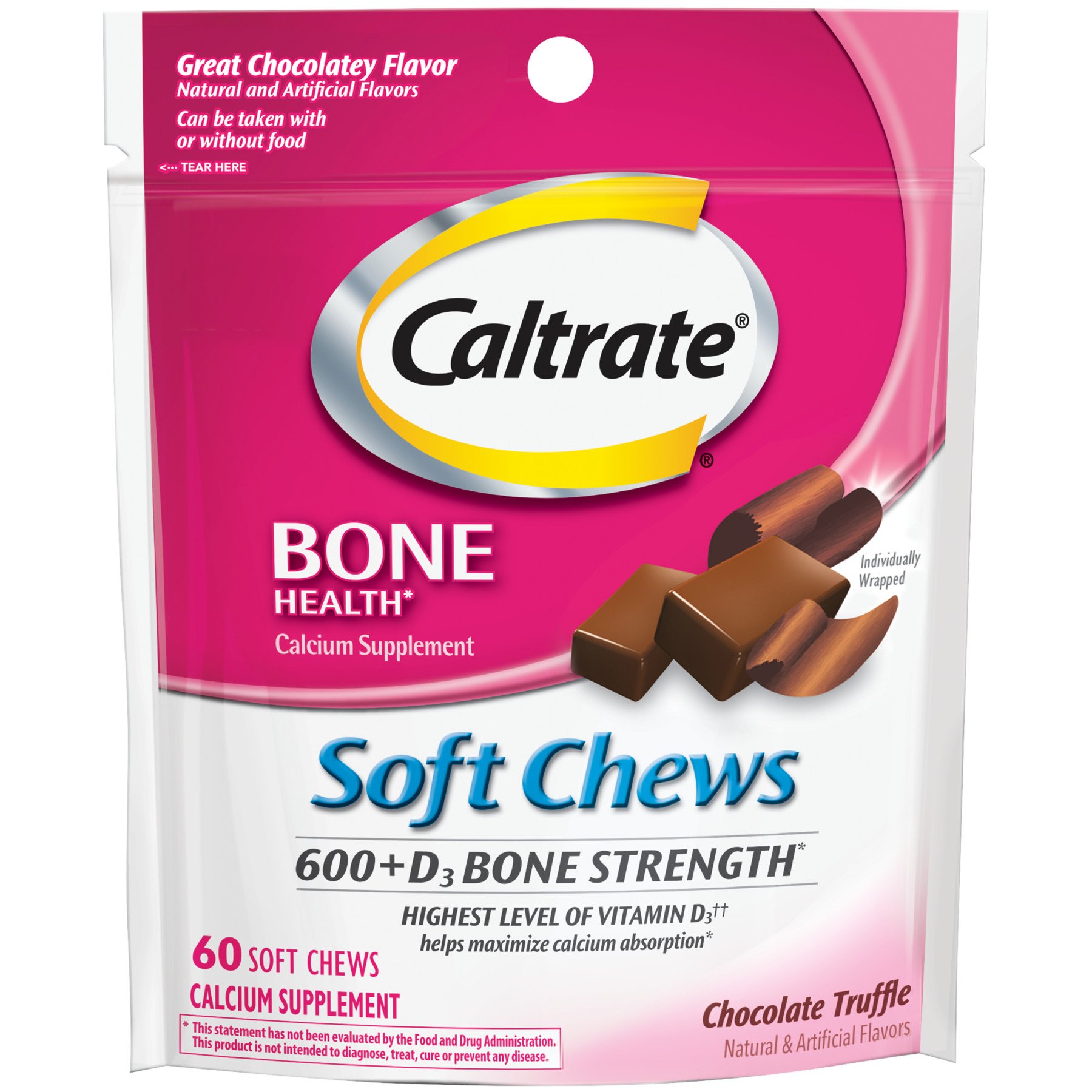 CALTRATE 600+D3 Soft Chews Calcium Supplement Chocolate Truffle