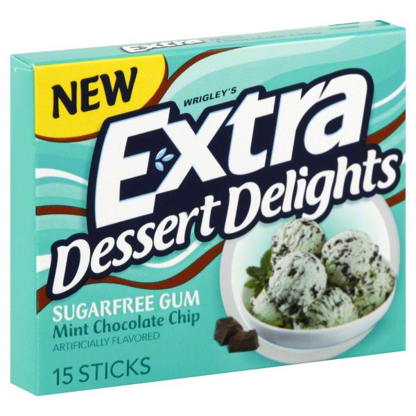 Extra Dessert Delights Sugar Free Mint Chocolate Chip Gum Shop Snacks