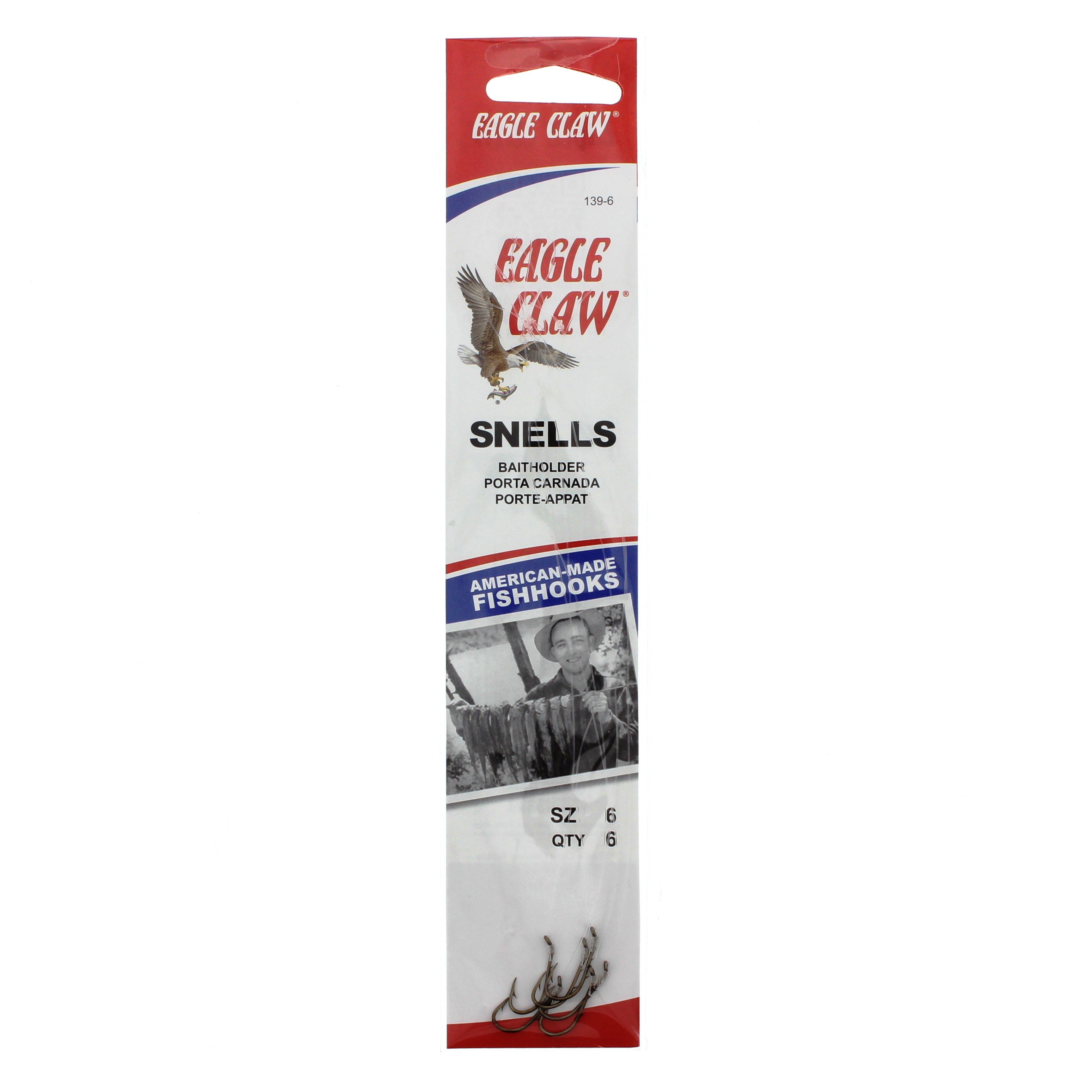 eagle claw fish hook size 6 139h-6 Baitholder Snelled Hook, Pieces (Bronze) Sports & Outdoors Eagle Claw 139Q Baitholder Hook Eagle Claw Snelled Baitholder Hooks,
