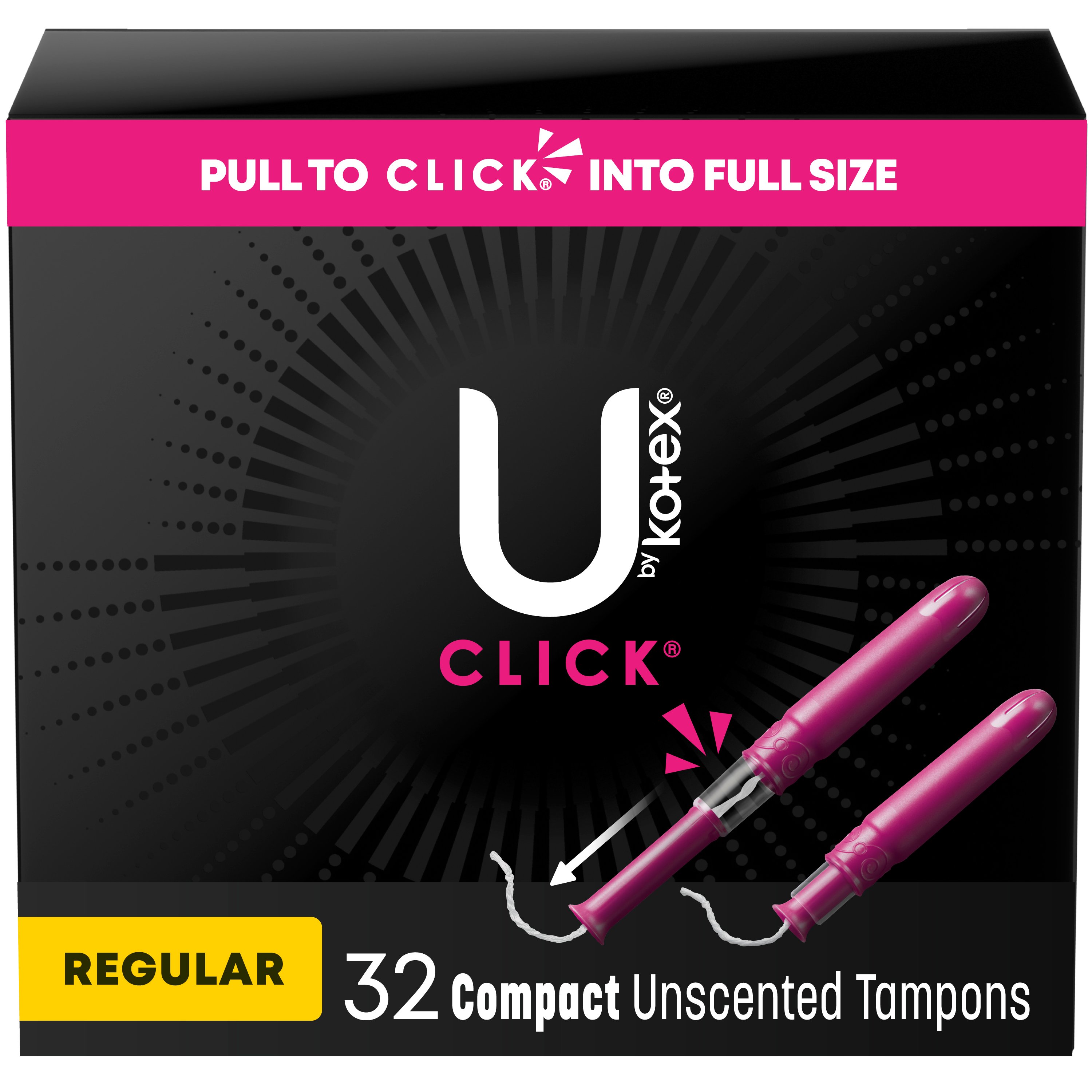 U By Kotex Click Compact Regular Tampons Shop Tampons At H E B