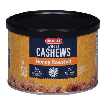 H-E-B Honey Roasted Whole Cashews, 8.25 oz