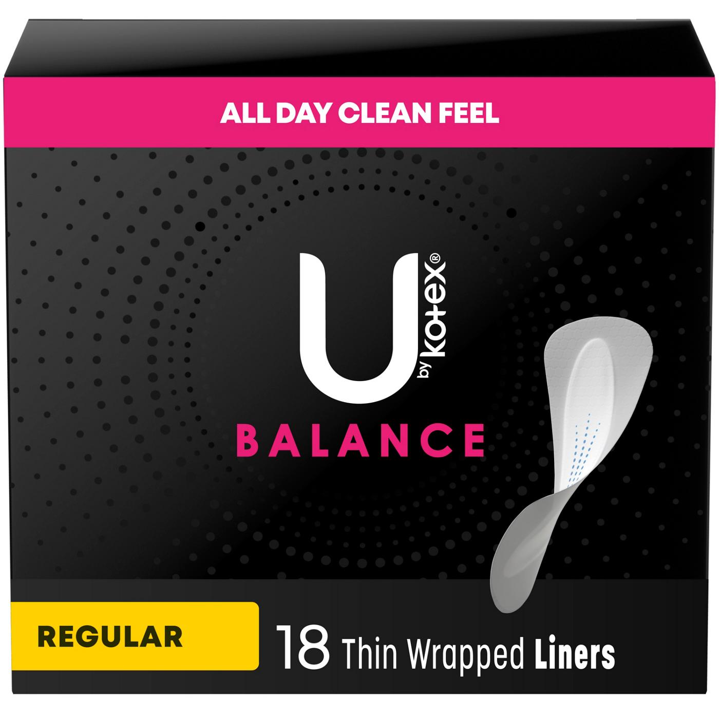 U by Kotex Balance Daily Wrapped Panty Liners - Light Absorbency - Regular Length; image 1 of 5