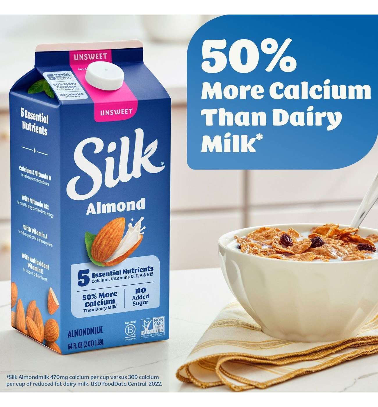 Silk Unsweetened Almond Milk; image 2 of 10