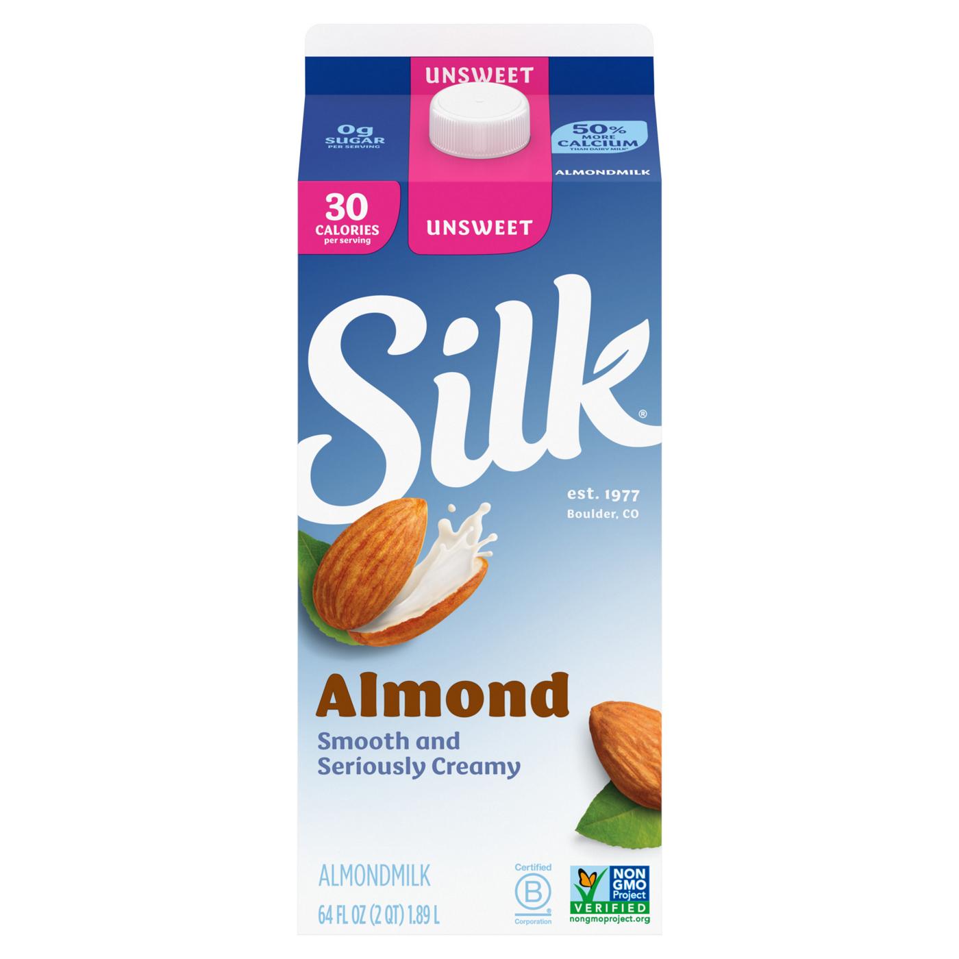 Silk Unsweetened Almond Milk, Half Gallon; image 1 of 2