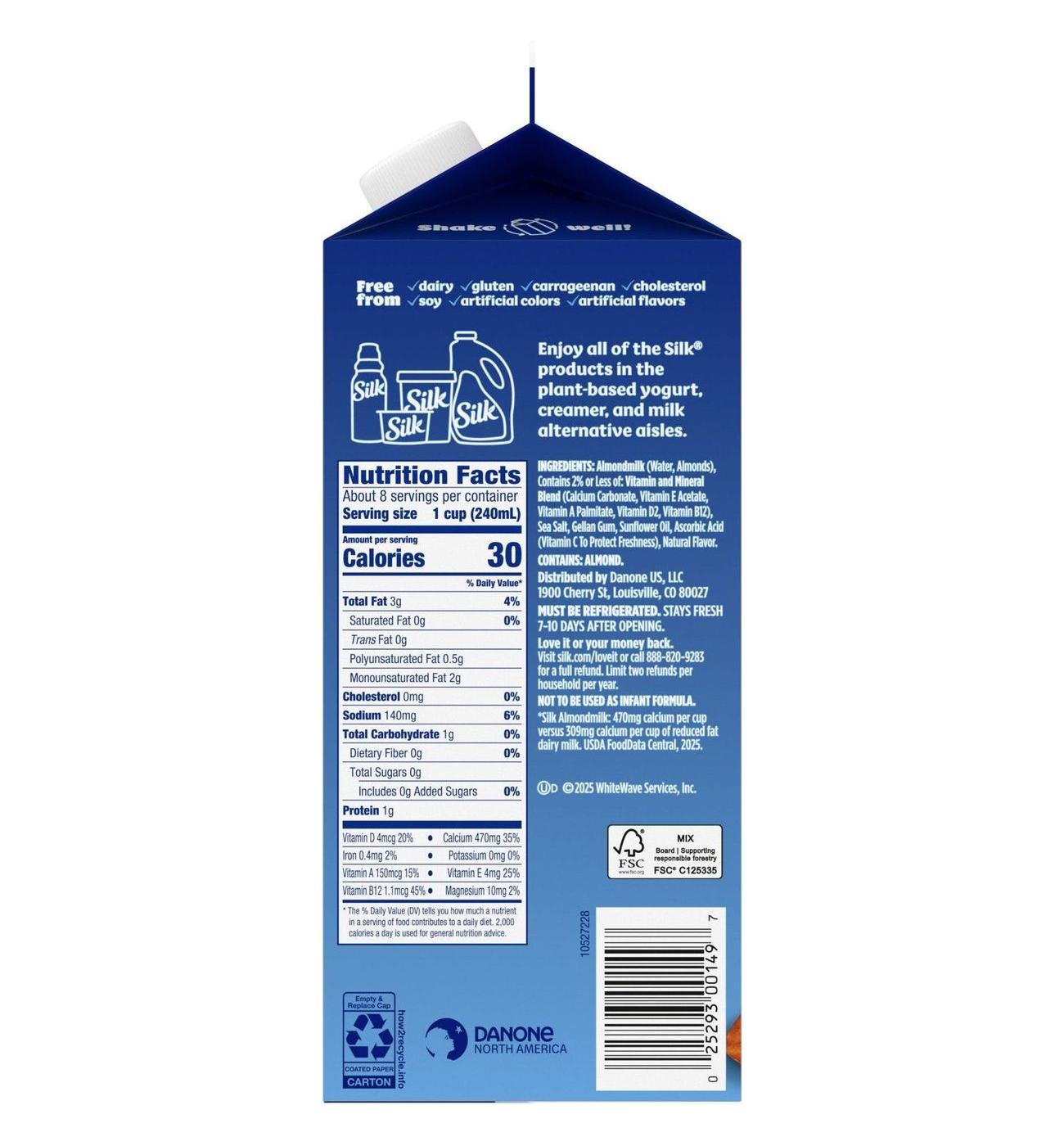 Silk Unsweetened Almond Milk; image 8 of 10