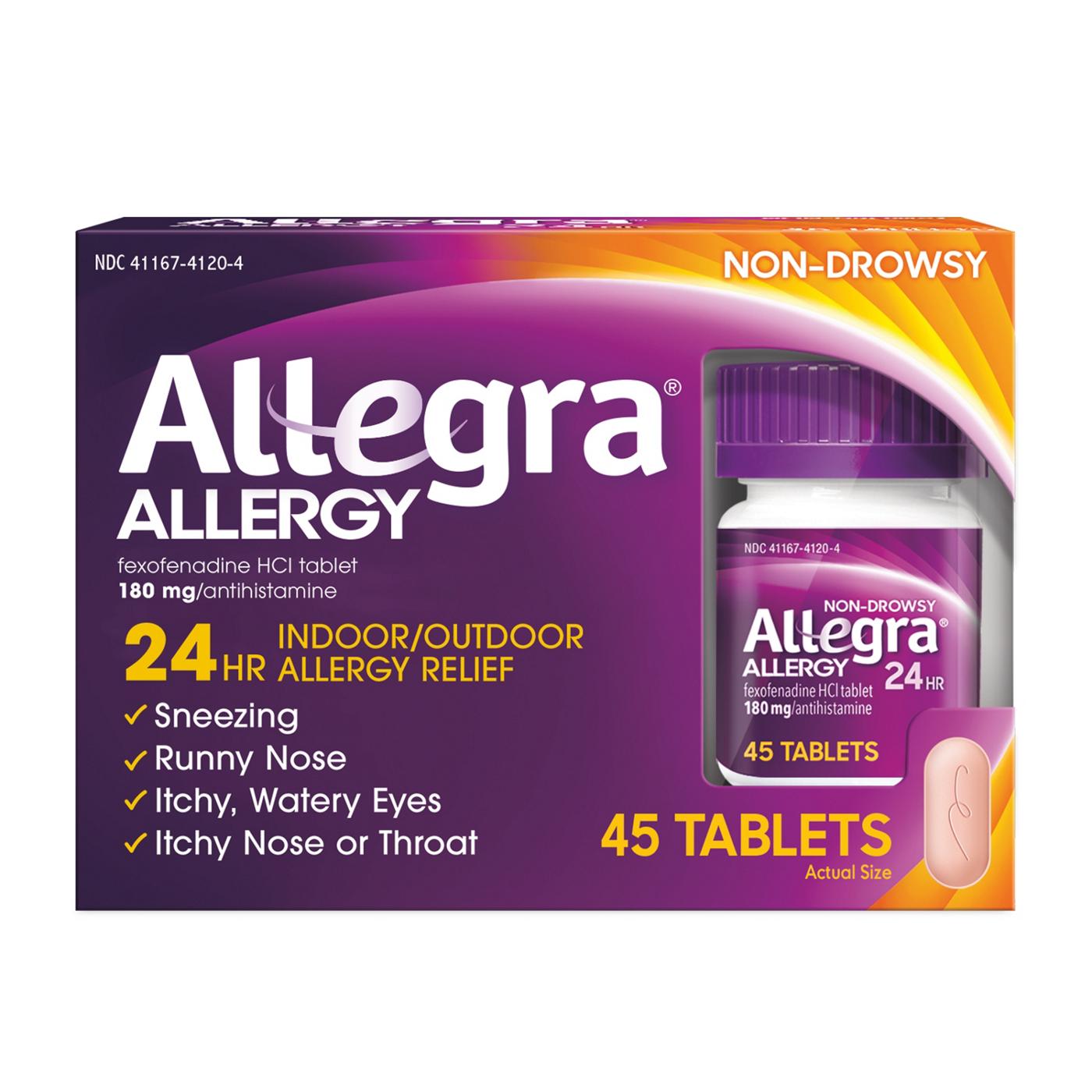 Allegra 24 Hour Non-Drowsy Antihistamine Tablets; image 1 of 6