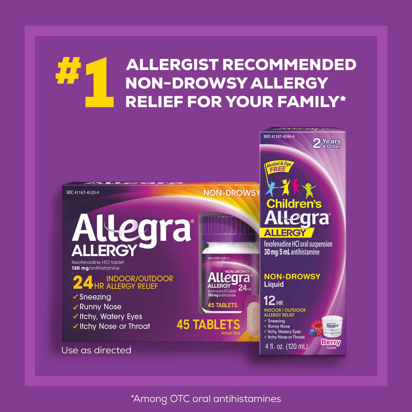 Allegra 24 Hour Non-Drowsy Antihistamine Tablets; image 2 of 6