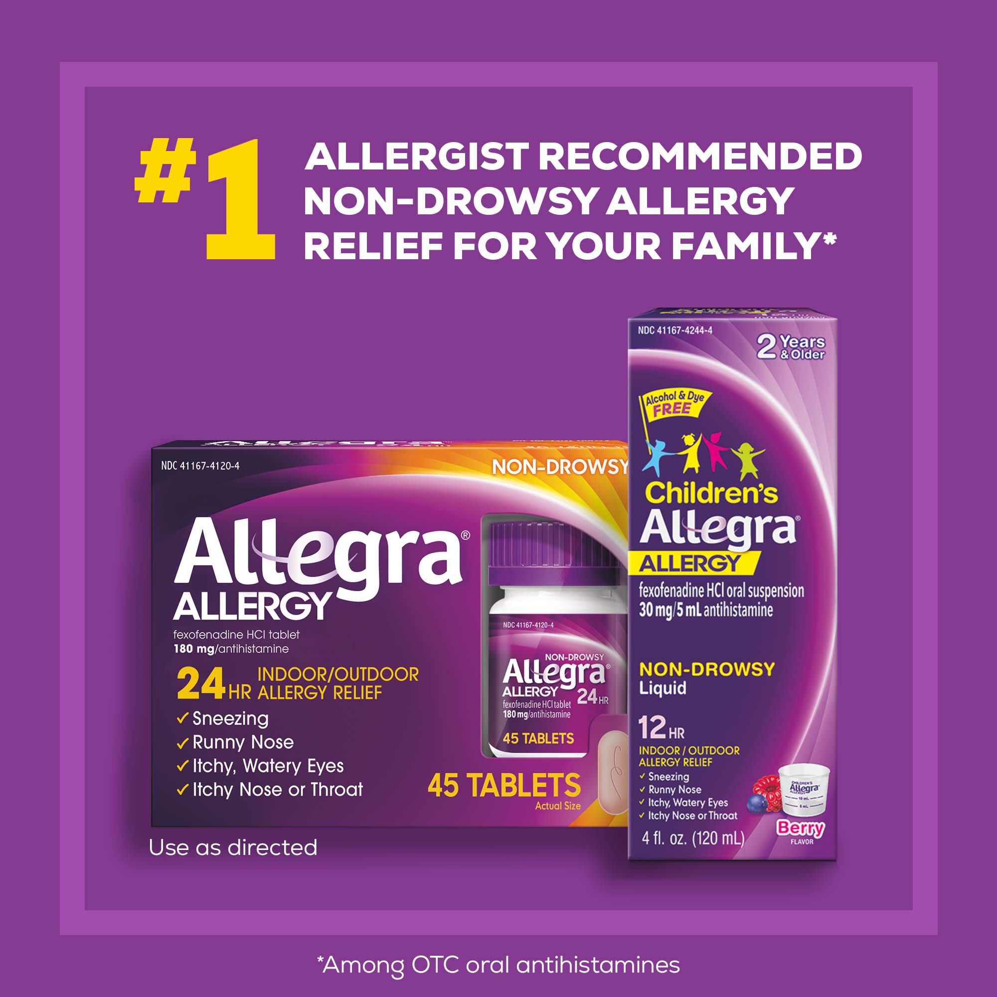 Allegra 24 Hour Non-Drowsy Antihistamine Tablets - Shop Sinus & Allergy ...