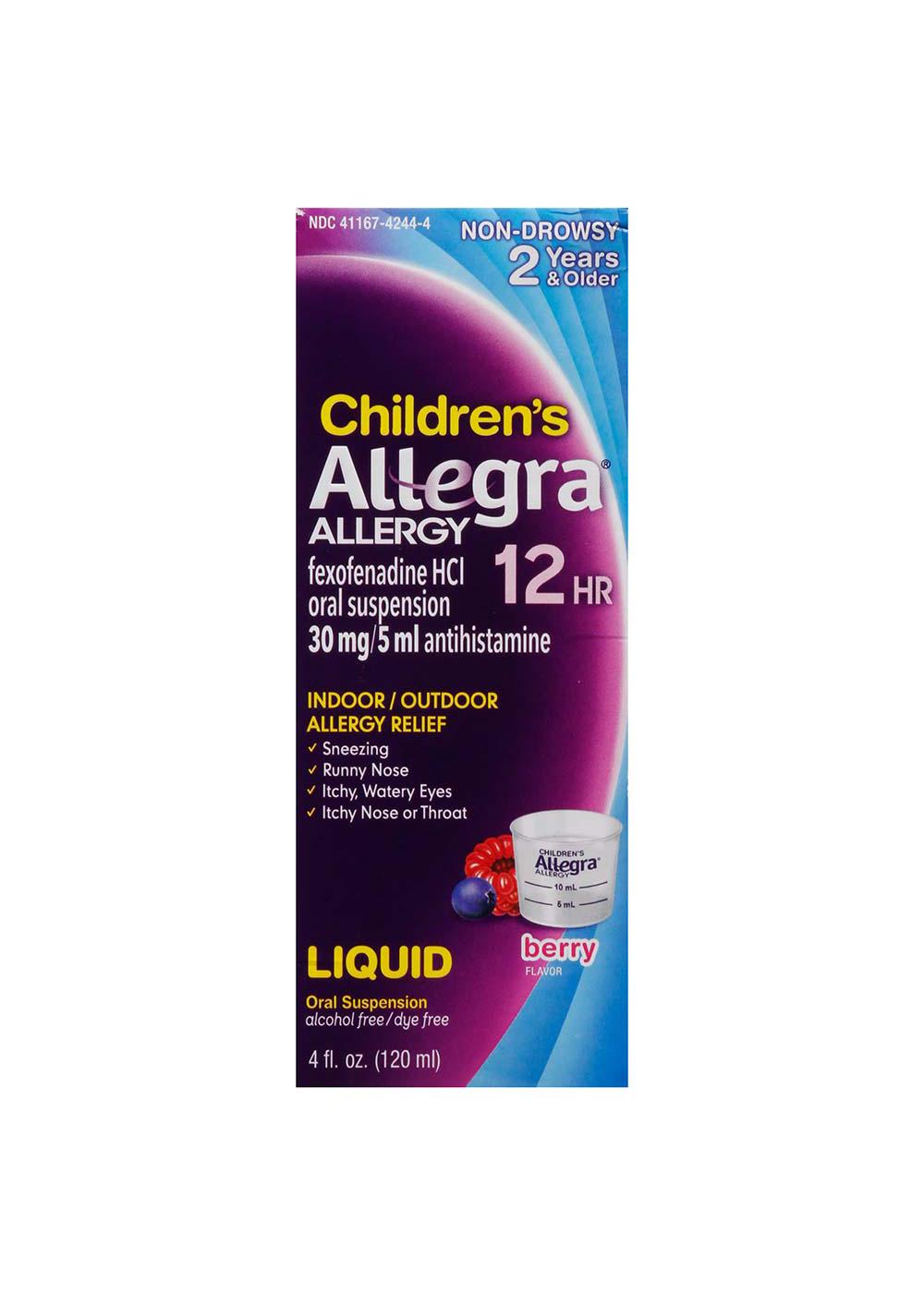Allegra Children's 12 Hour Non-Drowsy Liquid - Berry; image 1 of 4