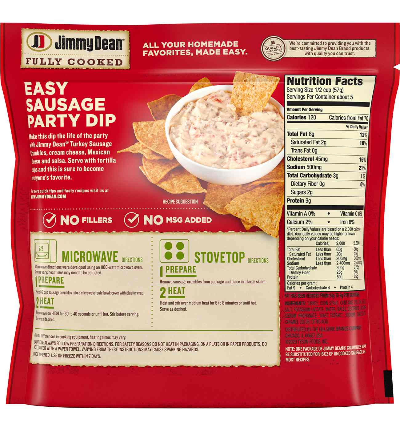 Jimmy Dean Fully Cooked Turkey Breakfast Sausage Crumbles; image 2 of 2