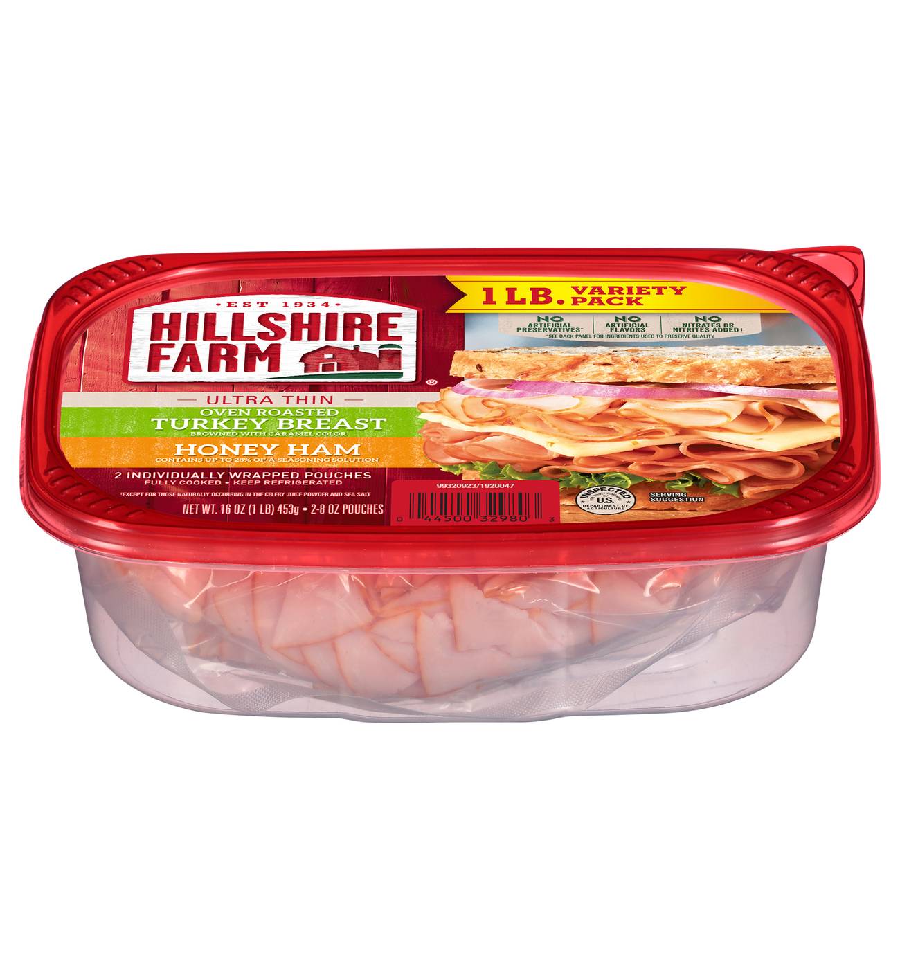 Hillshire Farm Ultra Thin Sliced Oven Roasted Turkey Breast & Honey Ham - Variety Pack; image 2 of 2