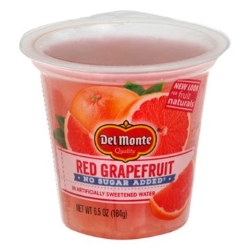 Del Monte Fruit Naturals No Sugar Added Red Grapefruit, 6.5 oz