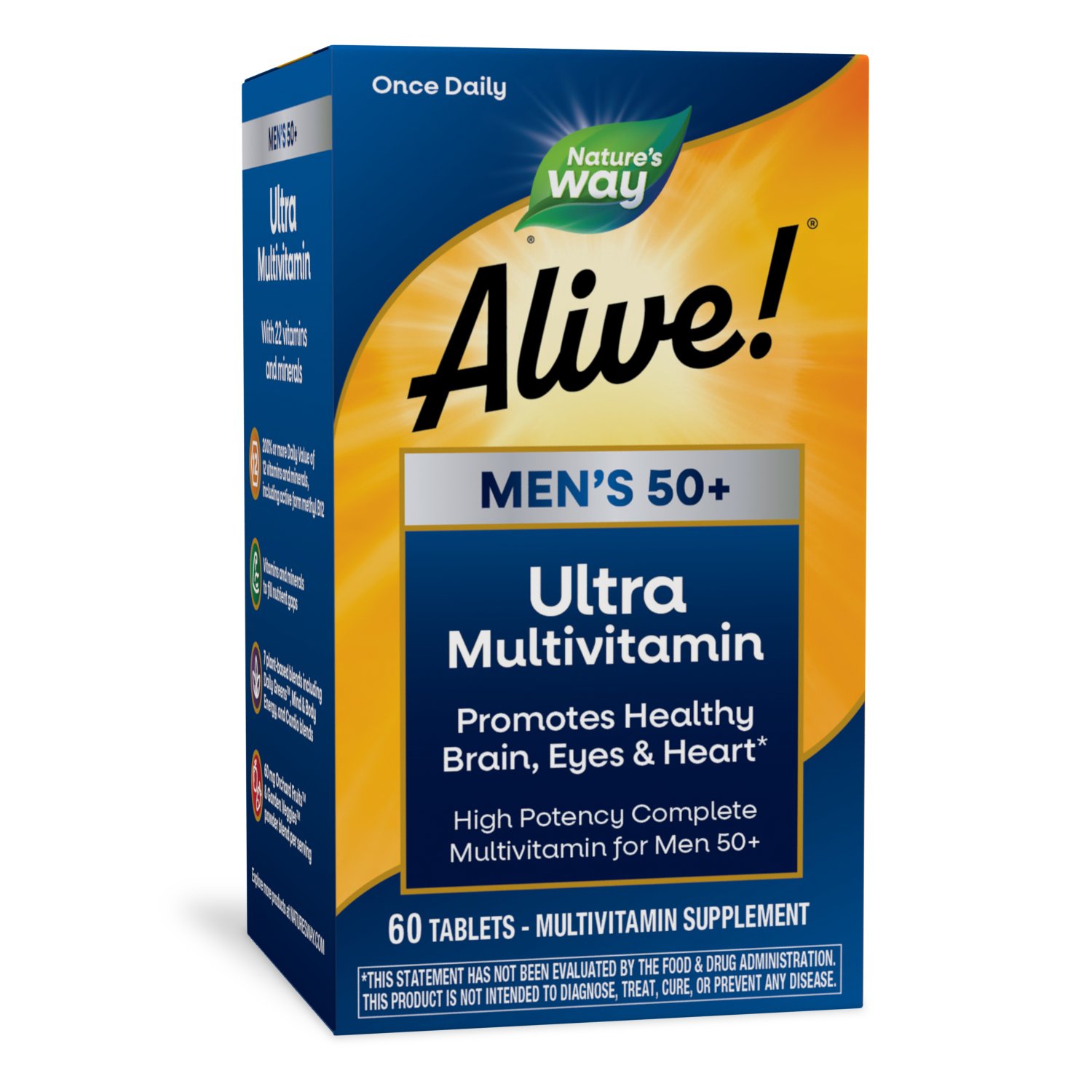 Nature's Way Alive! Men's 50+ Ultra Multivitamin Tablets, 60 ct