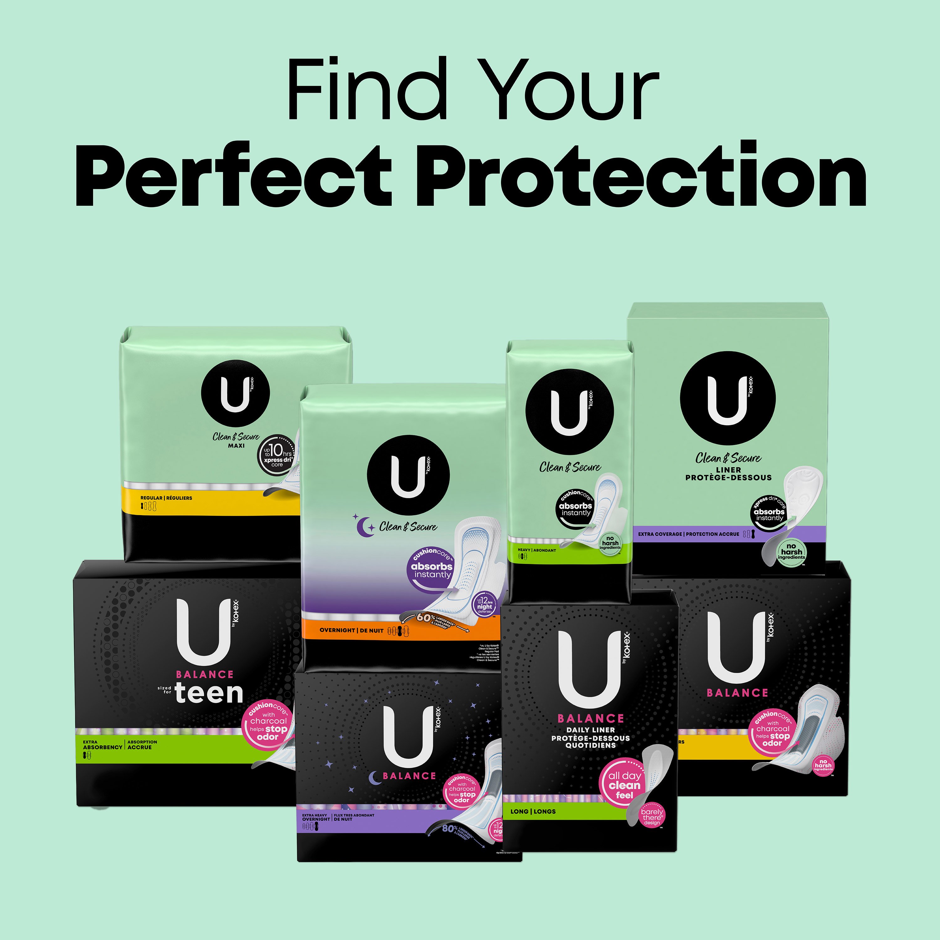 U by Kotex Clean & Secure Overnight Maxi Pads - Shop Pads