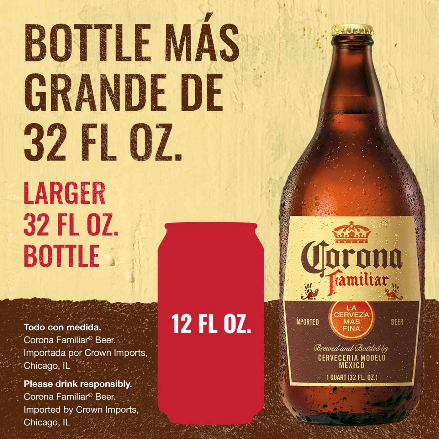 Corona Familiar Mexican Lager Import Beer 32 oz Bottle; image 4 of 9