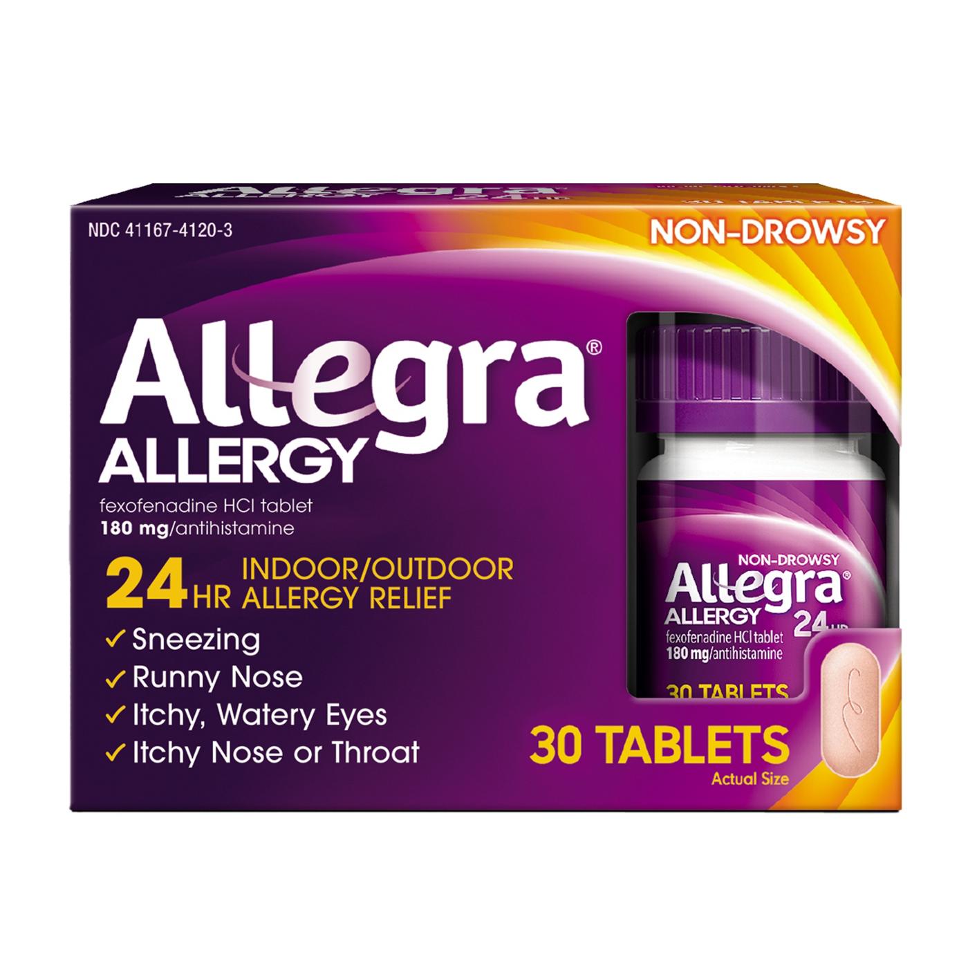 Allegra 24 Hour Non-Drowsy Antihistamine Tablets; image 1 of 7
