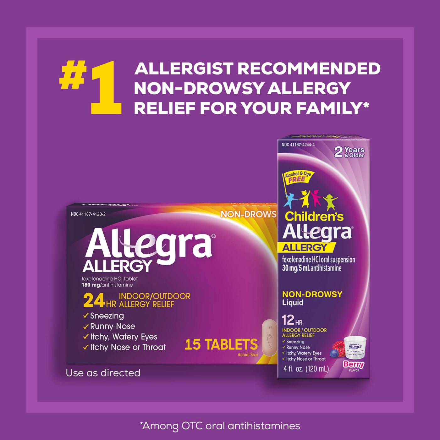 Allegra 24 Hour Non-Drowsy Antihistamine Tablets; image 3 of 5