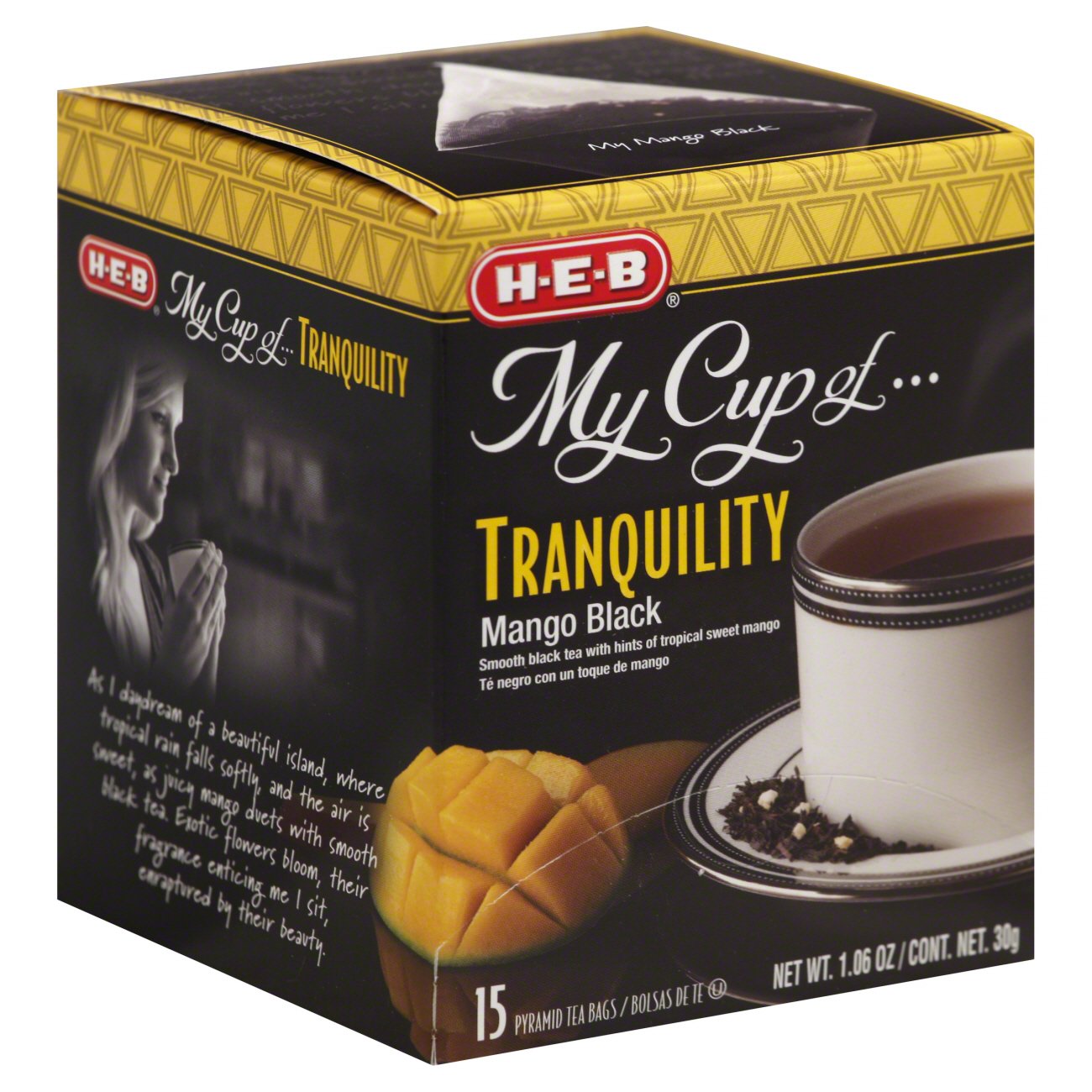 HEB My Cup of Tranquility Mango Black Tea, Pyramid Tea Bags Shop