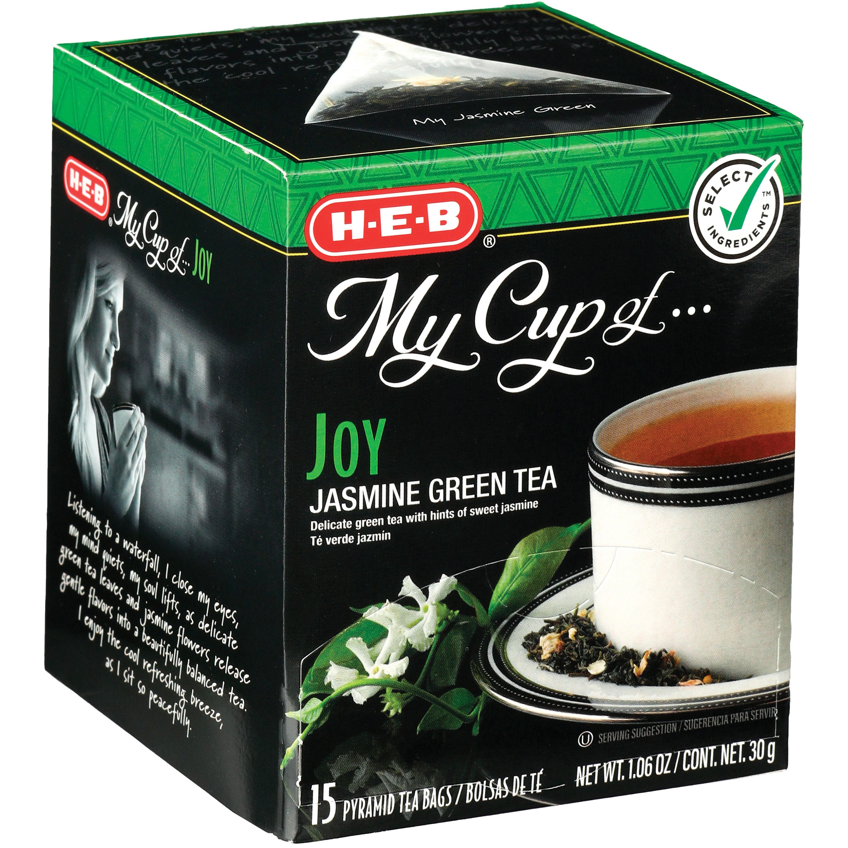 H-E-B My Cup of Joy Jasmine Green Tea, Pyramid Tea Bags - Shop Tea at H-E-B