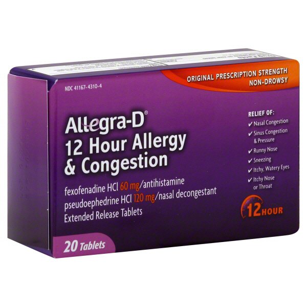 Allegra D 12 Hour Allergy And Congestion Shop Sinus And Allergy At H E B 