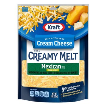 Kraft Mexican Style Four Cheese with a Touch Of Cream Cheese Shredded Natural Cheese