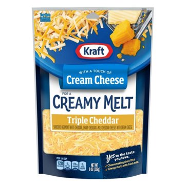 Kraft Triple Cheddar Cheese with a Touch Of Cream Cheese Natural Cheese